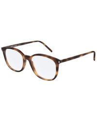 Saint Laurent - Eyeglasses Square Full Rim, Havana Frame And Clear Demo Lenses Lens Sl307003 - Lyst