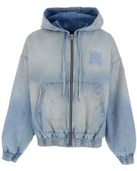 Amiri - Light Jacket With Drawstring Hood And Logo Embroidery On Front And Rear - Lyst