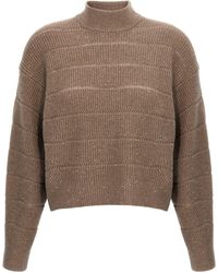 Brunello Cucinelli - 'Rustic Dazzling Net' Cropped Sweater - Lyst