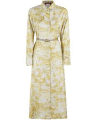 Max Mara Studio Pappa All-Over Patterned Belted Dress in
