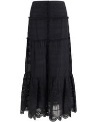 Isabel Marant - Paoline Long Cotton Skirt Viscose; Cotton; Fabric - Lyst