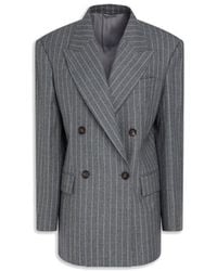 Brunello Cucinelli - Pinstriped Wool Blazer - Lyst