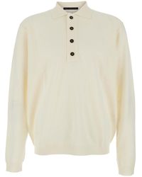 Low Brand - Sweater With Polo Shirt Style Collar And Long Sleeves - Lyst