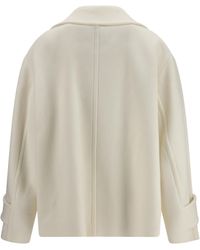Chloé - Oversize Short Coat Wool Ovis Aries; Polyamide - Lyst