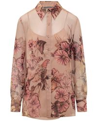 Alberta Ferretti - Silk Shirt With Floral Print - Lyst