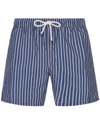 Fedeli - Dark Striped Swim Shorts - Lyst