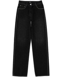 Versace - Jeans With Studs And Crystals Cotton - Lyst
