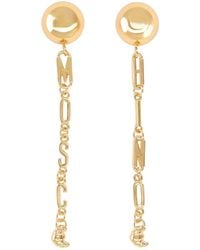 Moschino - Logo Earrings Zamac - Lyst