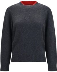 Loulou de Saison - Otis Cashmere Sweater With Two-Tone Collar Kashmir/Capra Hircus - Lyst