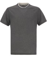 Brunello Cucinelli - Silk And Cotton T-shirt - Lyst