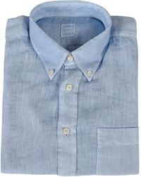 120% Lino - Regular Fit Button Down Shirt - Lyst