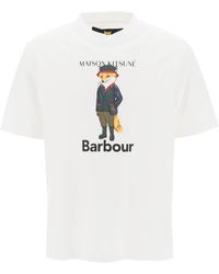 Barbour - Maison Kitsuné Fox Beaufort Crew Neck T Shirt - Lyst