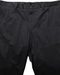 Dolce & Gabbana - Black Cotton Tapered Leg Dress Trouser Pants - Lyst
