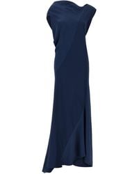 Alberta Ferretti - Draped Asymmetrical Dress - Lyst