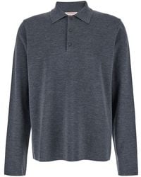 Valentino - Wool Polo Shirt With Classic Collar Virgin - Lyst