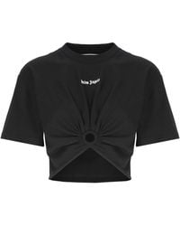 Palm Angels - Logo Cropped Cotton T-shirt - Lyst