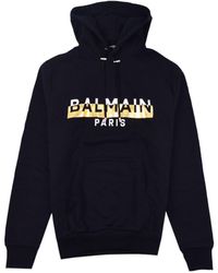 Balmain - Logo Hooded Sweatshirt - Lyst