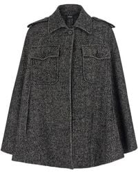 Le Plain - Short Wool Cape Coat - Lyst