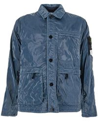 Stone Island - 'Mussolo' Jacket With Front Pockets And Compass Logo - Lyst