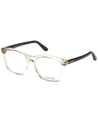 Tom Ford - Eyeglasses Round Full Rim, Transparent Frame And Clear Demo Lenses Lens Ft5481-B039 Sunglasses - Lyst