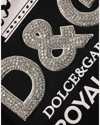 Dolce & Gabbana - Black Embellished Cotton Sweatshirt Sweater - Lyst