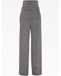 Brunello Cucinelli - Linen Wide Leg Trousers - Lyst
