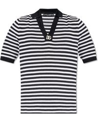 Dolce & Gabbana - Dolce & Gabbana Striped Polo Shirt - Lyst