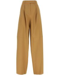 Max Mara - Camel Stretch Cotton Avoriaz Wide-Leg Pant - Lyst