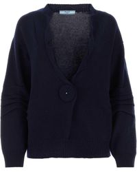 Prada - Dark Blue Wool Blend Sweater - Lyst