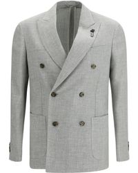 Lardini - Roma Blazer Wool; Linen Blazers E Vests - Lyst