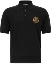 Dolce & Gabbana - Heraldic Patch Shirt Polo - Lyst