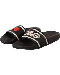Dolce & Gabbana - Elegant Leather Slide Sandals For Her - Lyst
