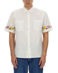 YMC - Shirt With Embroidery - Lyst