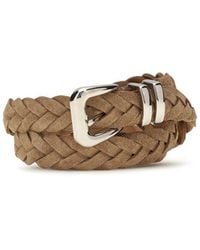 Brunello Cucinelli - Beige Calf Leather Bos Taurus Regular Belt - Lyst