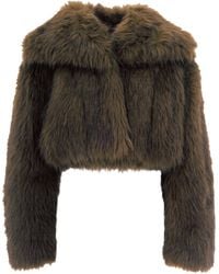 Patrizia Pepe - Short Faux Fur Jacket Polyester - Lyst