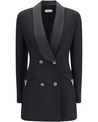 Versace - Wool Double Breasted Blazer - Lyst