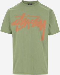 Stussy - Cotton T-Shirt With Logo - Lyst