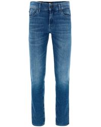 7 For All Mankind Cotton Ronnie Nevermind in Mid Blue (Blue) for Men - Lyst