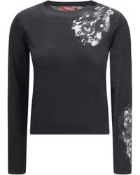 Max Mara - Wool Sweater With Lace Inserts Silk; Ovis Aries - Lyst
