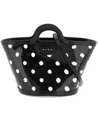 Marni - Patent Leather Tropicalia Bucket Bag With Polka-dot Pattern - Lyst