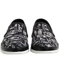 Dolce & Gabbana - Print Canvas Slipon Loafers - Lyst