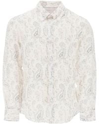 Brunello Cucinelli - Linen Shirt With Paisley Pattern - Lyst
