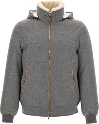 Brunello Cucinelli - Sherling Neck Bomber Jacket Puffer Jackets - Lyst