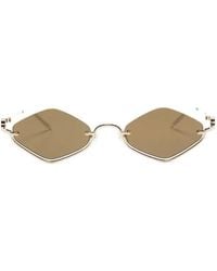 Gucci - Double G Geometric-Frame Sunglasses - Lyst