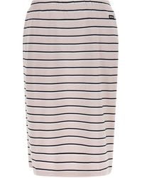 ROTATE BIRGER CHRISTENSEN - Striped Jersey Midi Skirt - Lyst