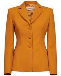 Blanca Vita - Crêpe Jacket Gregis Ochre Polyester - Lyst