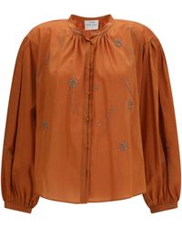 forte_forte - Fleurs Dorient Embroidered Voile Bohemian Shirt Cotton; Silk - Lyst