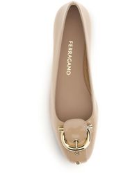 Ferragamo - Ballerina Flats Gancini Calf Leather Shoes - Lyst