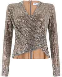 Self-Portrait - Long-Sleeved Blouse Polyester Shirt - Lyst