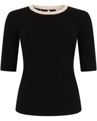 Elisabetta Franchi - Top, Three-Quarter Sleeve, -Cream Viscose Tops - Lyst